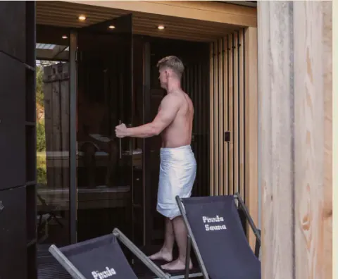 Pixxla sauna prepared for a franchise location