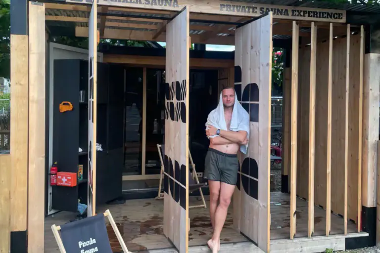 Private sauna at Royal Victoria Dock, London, Royal Victoria Dock